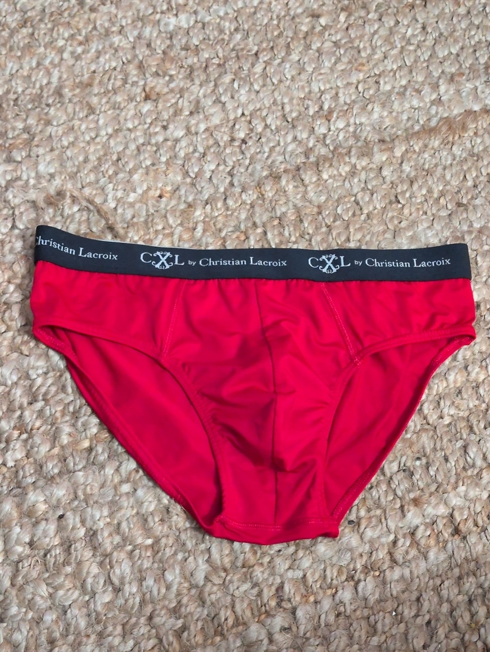 CXL BY CHRISTIAN LACROIX RED STRETCH BRIEF CONTOUR POUCH LARGE NWOB